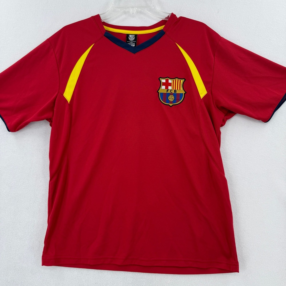 FC Barcelona Soccer Jersey Mens Size M Red Official Merchandise FCB Short Sleeve